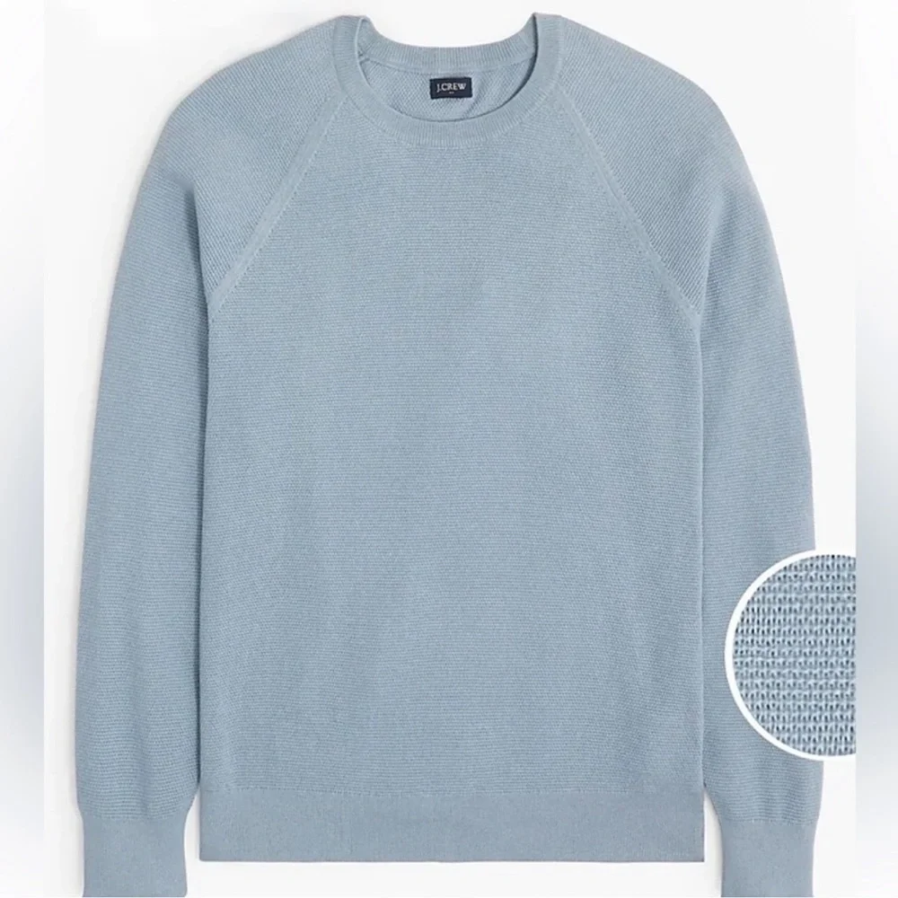 NWT J. Crew Cotton seed-stitch crewneck sweater - XXL - Danube Blue